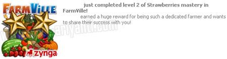 Level 2 of Strawberries Mastery on Farmville Game (Facebook) Image
