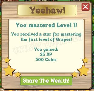 Crop Mastery for Grapes on Farmville Game (Facebook) Image