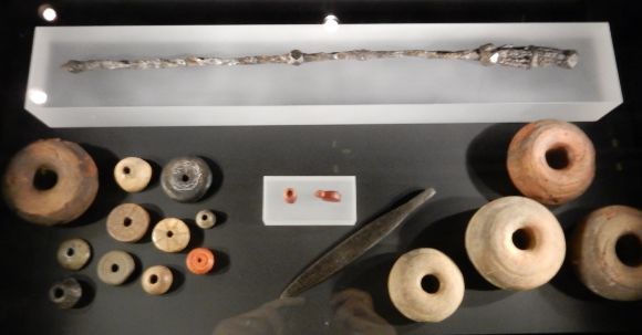 Textile making tools found in teh graves of female Vikings