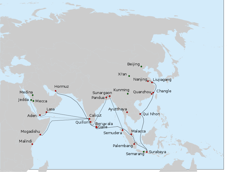 Zheng He's Voyages Map