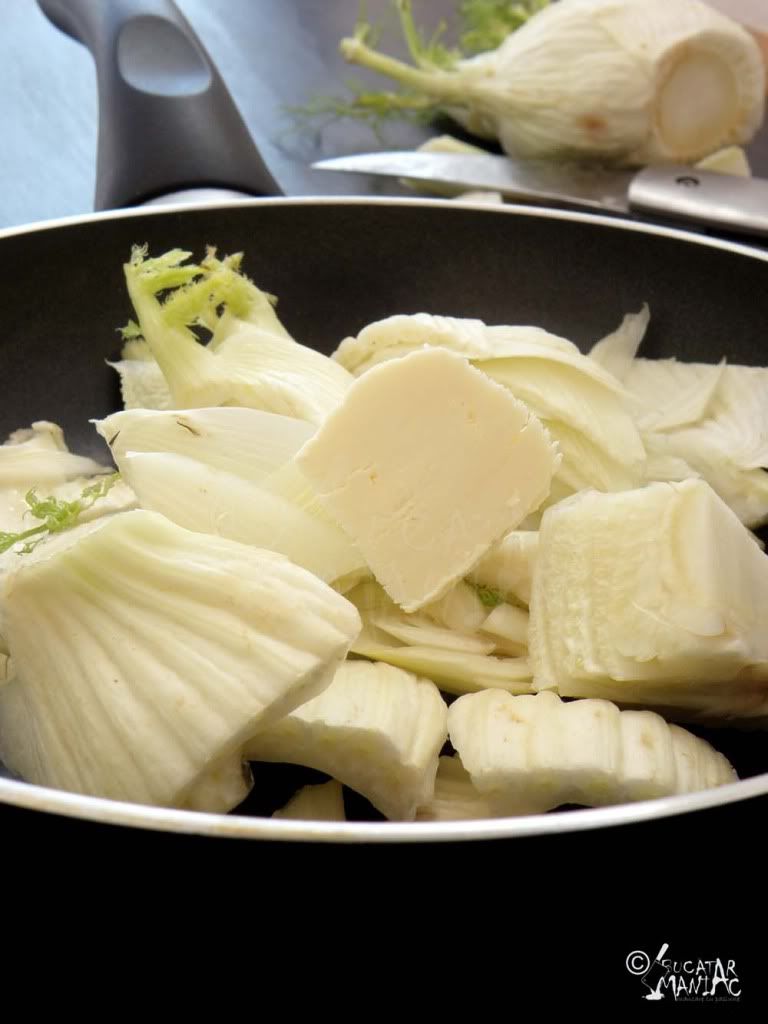 fennel,fennicul sote,sotat,unt,tigaie,ulei,sare piper,aperitiv,simplu,usor,garnitura