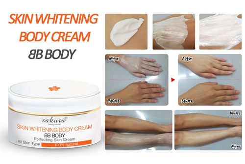 KEM DƯỠNG TRẮNG DA VÀ TRANG ĐIỂM NHẸ TOÀN THÂN  SAKURA SKIN WHITENING BB BODY CREAM