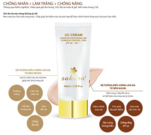 kem dưỡng da trang điểm cc cream sakura