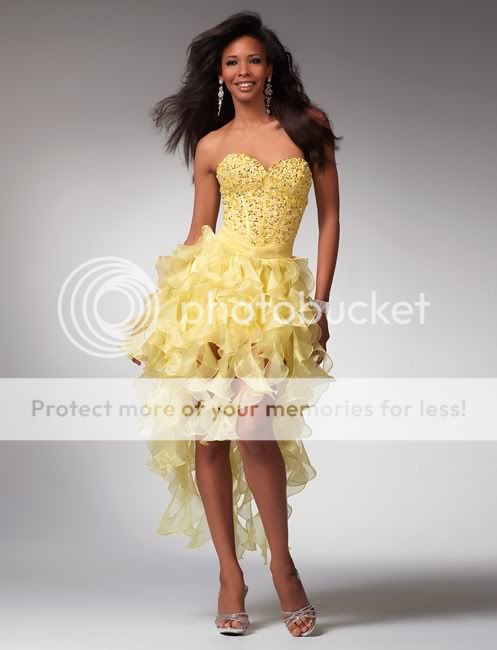 Sexy2012 New Yellow Beaded Wedding Bridesmaids Prom Ball Cocktail 