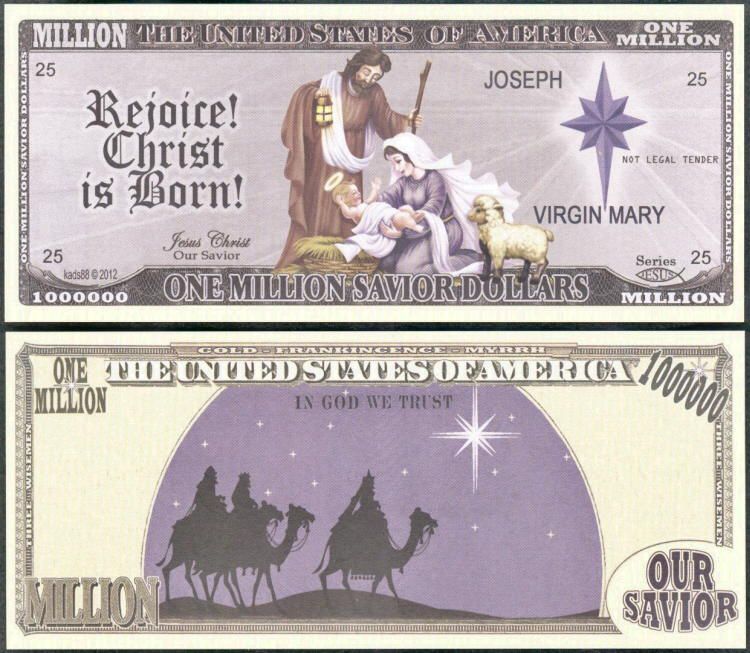MARY BABY JESUS NATIVITY THREE WISEMEN MILLION DOLLAR Lot of 100 BILLS JOSEPH